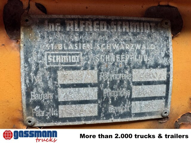 Schmidt F 3.1 Schneeräumschild - Cuchilla quitanieves para Vehículo municipal: foto 5 Schmidt F 3.1 Schneeräumschild - Cuchilla quitanieves para Vehículo municipal: foto 5