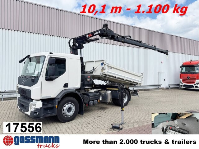 Volvo FE 320 4x2 mit Kran Hiab X-Hiduo 138 ES-3, Funk - Volquete camión, Camión grúa: foto 1 Volvo FE 320 4x2 mit Kran Hiab X-Hiduo 138 ES-3, Funk - Volquete camión, Camión grúa: foto 1