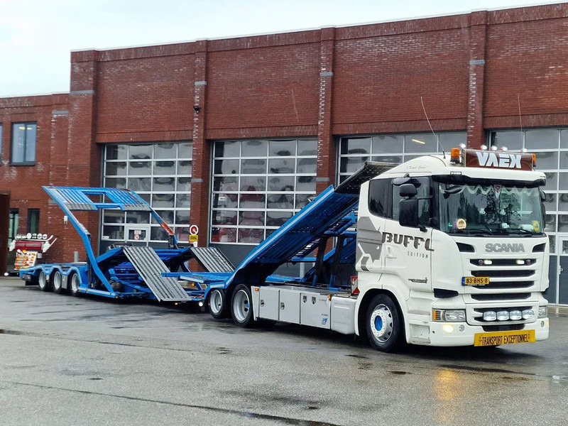 Scania R450 6x2 Trucktransporter GS Meppel + Trailer 2008 - Perfect condition - Retarder - Portavehículos camión: foto 1 Scania R450 6x2 Trucktransporter GS Meppel + Trailer 2008 - Perfect condition - Retarder - Portavehículos camión: foto 1