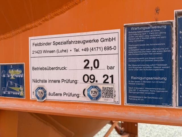 Feldbinder 334ST Silo-Auflieger - Semirremolque: foto 4 Feldbinder 334ST Silo-Auflieger - Semirremolque: foto 4