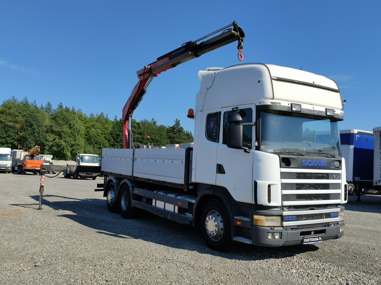 Camión caja abierta, Camión grúa Scania 124L 420 6x2 Retarder HDS FASSI F170 Budowlanka: foto 9