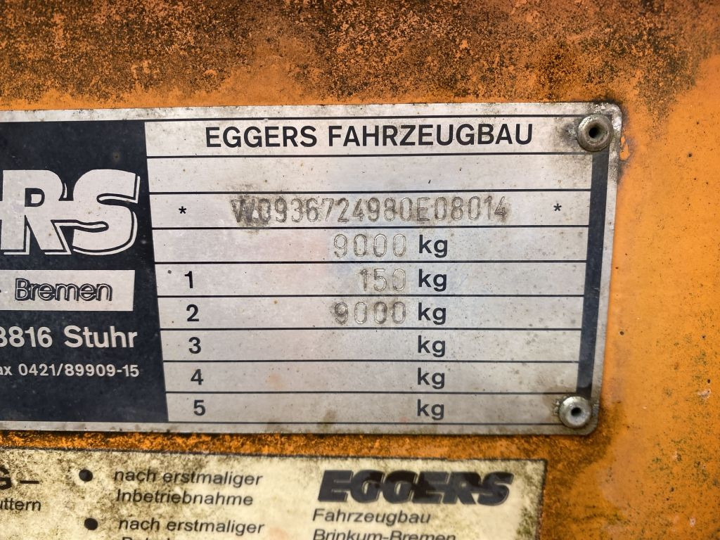 Eggers ZX 9E Anhänger für Ballastgewichte | BPW - Remolque plataforma/ Caja abierta: foto 3 Eggers ZX 9E Anhänger für Ballastgewichte | BPW - Remolque plataforma/ Caja abierta: foto 3