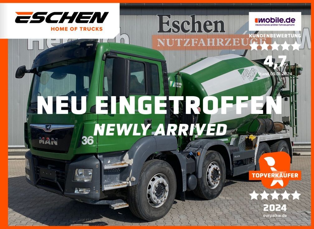 MAN TGS 32.360 8x4 BB / 9 m³ Stetter-Aufbau - Camión hormigonera: foto 1 MAN TGS 32.360 8x4 BB / 9 m³ Stetter-Aufbau - Camión hormigonera: foto 1