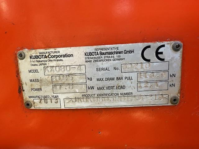 Kubota KX 080-4 mit Powertilt - Miniexcavadora: foto 5 Kubota KX 080-4 mit Powertilt - Miniexcavadora: foto 5
