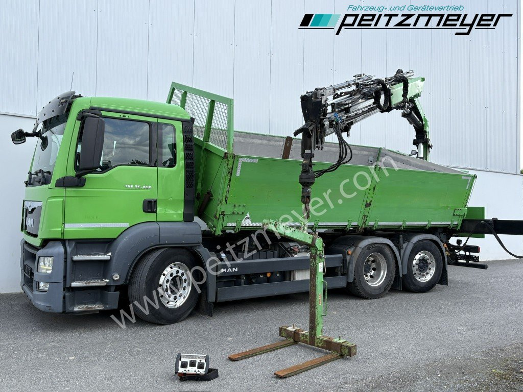 MAN TGS 26.460 FL 6x2 Kipper+Kran+Funk Lenkachse, 2-Seitenkipper, Atlas 172.3 - Volquete camión, Camión grúa: foto 1 MAN TGS 26.460 FL 6x2 Kipper+Kran+Funk Lenkachse, 2-Seitenkipper, Atlas 172.3 - Volquete camión, Camión grúa: foto 1