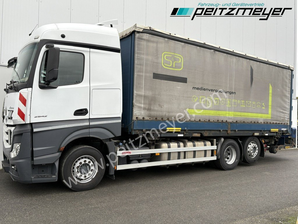 MERCEDES-BENZ Actros 2542 LL BDF Pritsche + Mitnahmestapler komplett - Camión lona: foto 1 MERCEDES-BENZ Actros 2542 LL BDF Pritsche + Mitnahmestapler komplett - Camión lona: foto 1