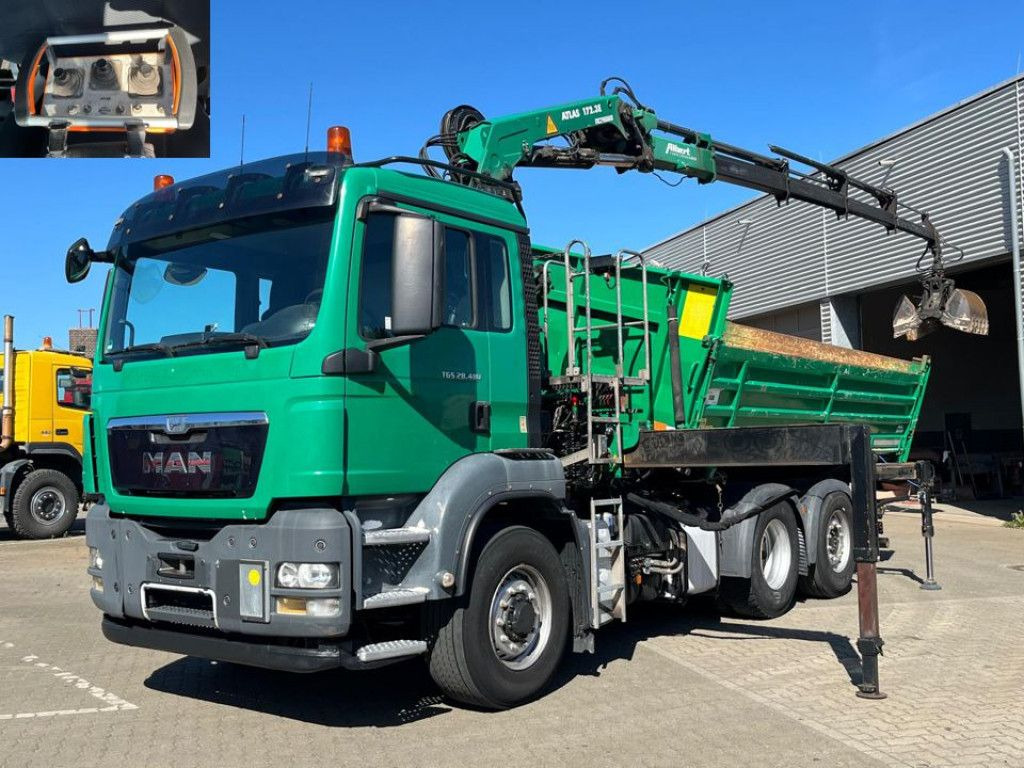 MAN TG-S 28.480 6x4H-4 BL 3-Achs Kipper Kran Funk Li - Camión grúa: foto 1 MAN TG-S 28.480 6x4H-4 BL 3-Achs Kipper Kran Funk Li - Camión grúa: foto 1