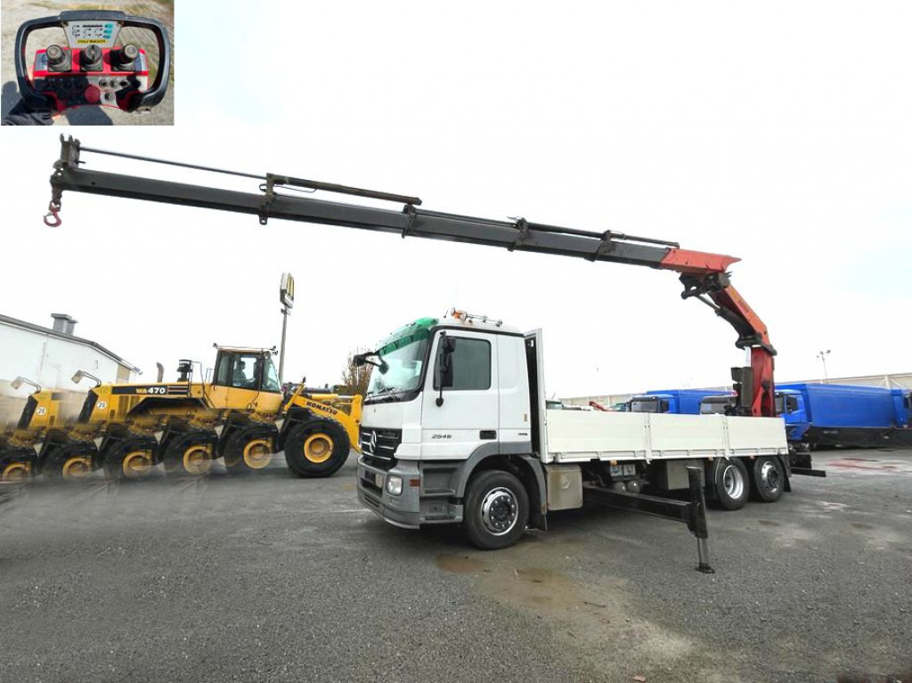 MERCEDES-BENZ Actros 2546 L 6x2 Pritsche Heckkran Palfinger PK 44.002+Winde - Camión caja abierta, Camión grúa: foto 1 MERCEDES-BENZ Actros 2546 L 6x2 Pritsche Heckkran Palfinger PK 44.002+Winde - Camión caja abierta, Camión grúa: foto 1