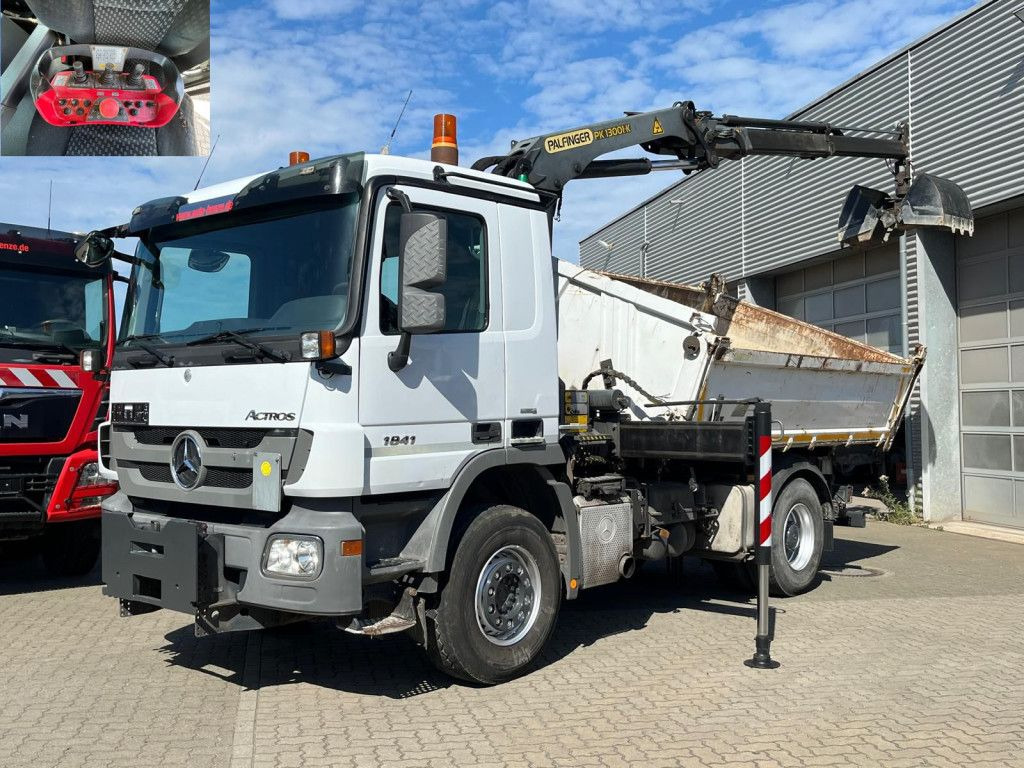 Mercedes-Benz Actros 1841 K 2-Achs Kipper Kran Funk/2xhydr+Gre - Volquete camión, Camión grúa: foto 1 Mercedes-Benz Actros 1841 K 2-Achs Kipper Kran Funk/2xhydr+Gre - Volquete camión, Camión grúa: foto 1