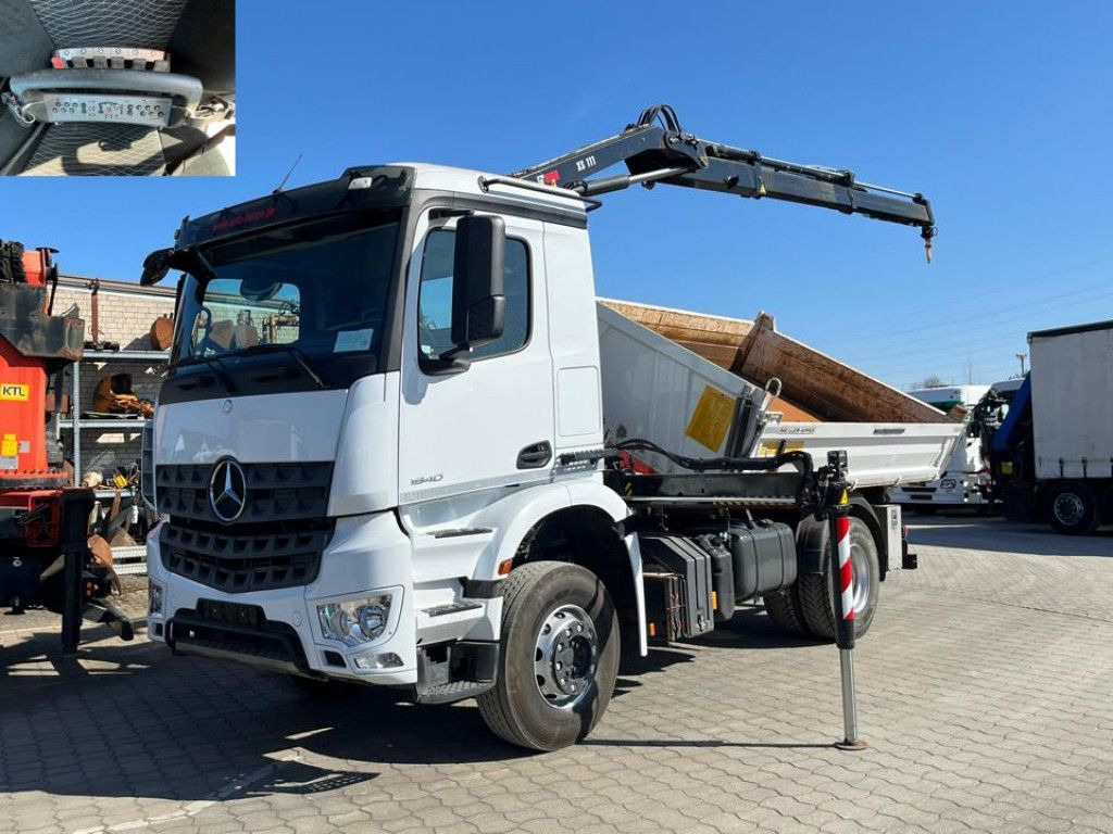 Mercedes-Benz Arocs 1840 K 2-Achs Kipper Kran Funk - Volquete camión, Camión grúa: foto 1 Mercedes-Benz Arocs 1840 K 2-Achs Kipper Kran Funk - Volquete camión, Camión grúa: foto 1