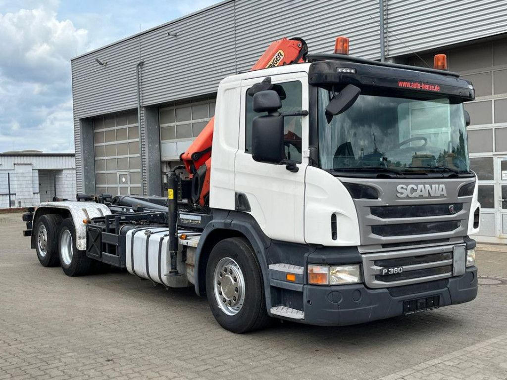 Scania P 360 6x2 Abrollkipper mit Kran Lift/Lenkachse Scania P 360 6x2 Abrollkipper mit Kran Lift/Lenkachse - Multibasculante camión, Camión grúa: foto 2 Scania P 360 6x2 Abrollkipper mit Kran Lift/Lenkachse Scania P 360 6x2 Abrollkipper mit Kran Lift/Lenkachse - Multibasculante camión, Camión grúa: foto 2