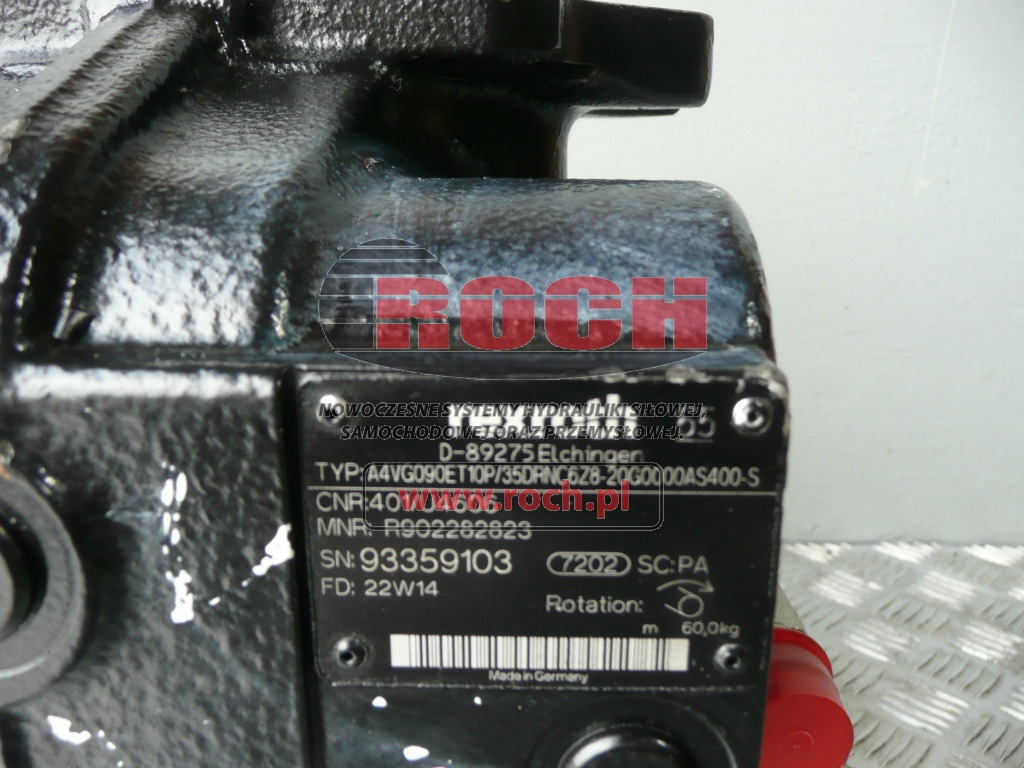 REXROTH A4VGO90ET10P/35DRNC6Z8-20G0000AS400-S CNR: 401/U4606 - Bomba hidráulica: foto 1 REXROTH A4VGO90ET10P/35DRNC6Z8-20G0000AS400-S CNR: 401/U4606 - Bomba hidráulica: foto 1