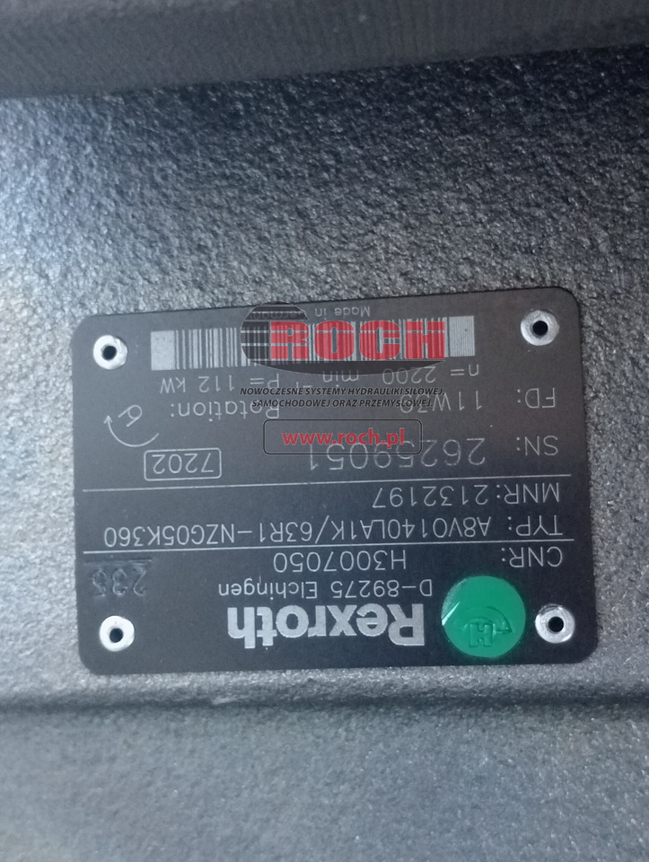 REXROTH A8VO140LA1K/63R1-NZG05K360 2132197 H3007050 - Bomba hidráulica: foto 1 REXROTH A8VO140LA1K/63R1-NZG05K360 2132197 H3007050 - Bomba hidráulica: foto 1