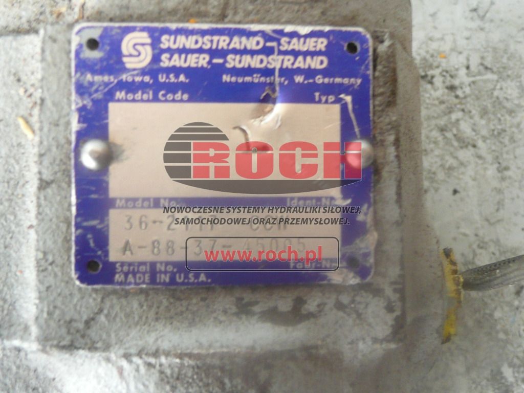 SAUER SUNDSTRAND 36-2117 CCW A-88-37-45005 - Bomba hidráulica: foto 2 SAUER SUNDSTRAND 36-2117 CCW A-88-37-45005 - Bomba hidráulica: foto 2