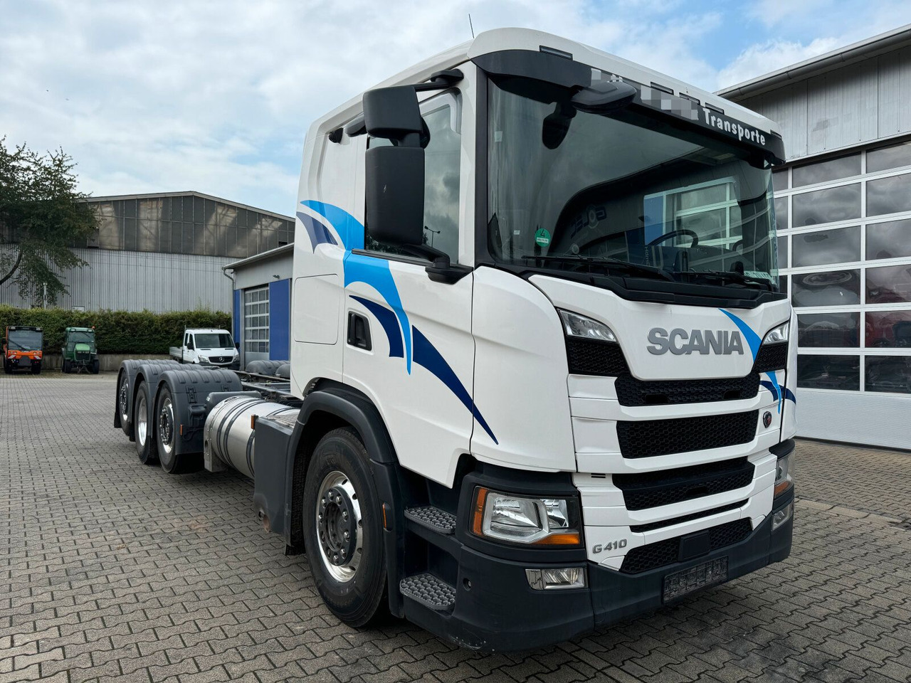 Scania G 410 B8x2*6 NB LNG Fahrgestell Nebenantrieb - Chasis camión, Camión grúa: foto 1 Scania G 410 B8x2*6 NB LNG Fahrgestell Nebenantrieb - Chasis camión, Camión grúa: foto 1