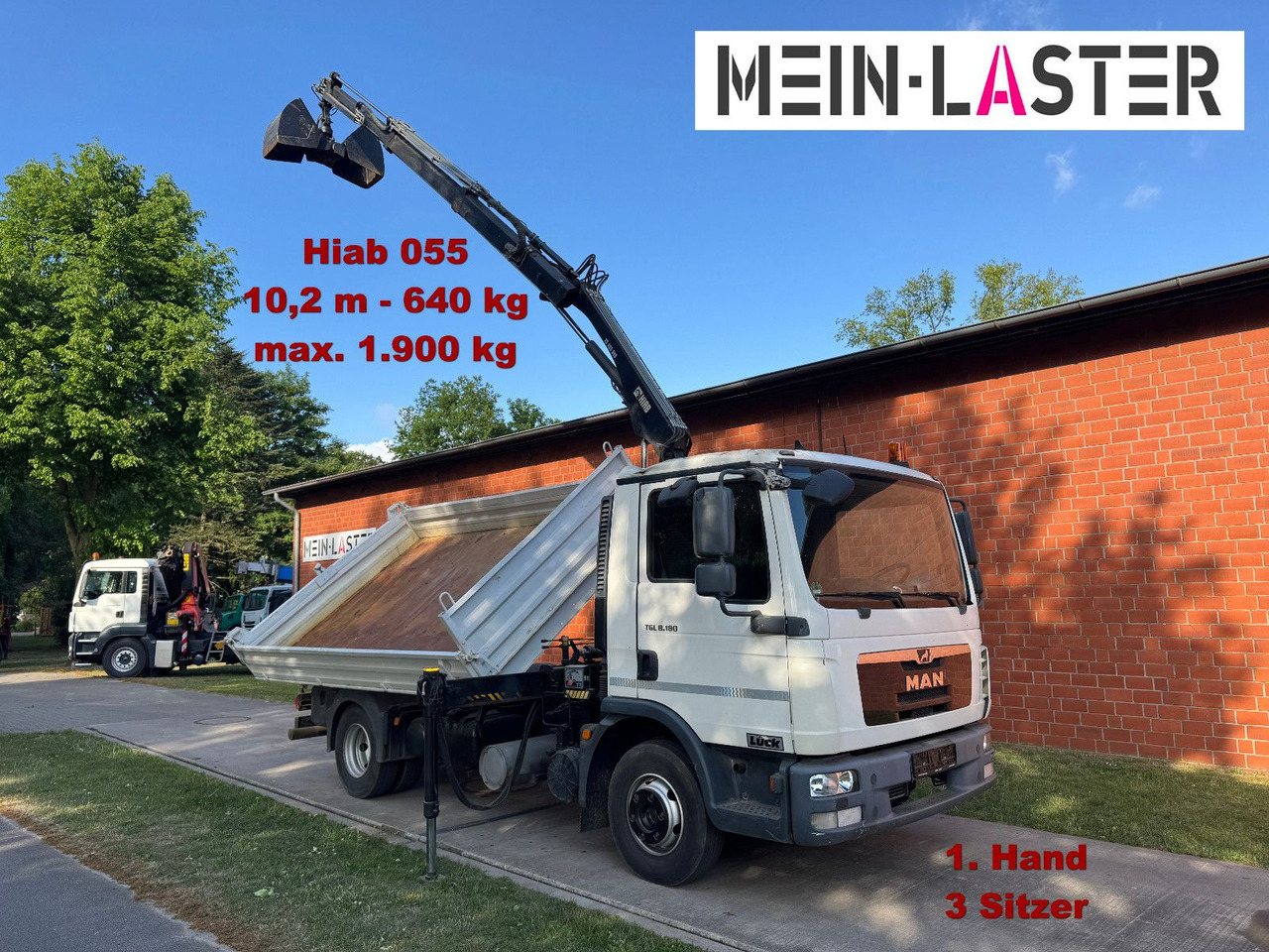 MAN TGL 8.180 3 S-Kipper Hiab 55 D *10,2 m - 640 kg - Volquete furgoneta: foto 1 MAN TGL 8.180 3 S-Kipper Hiab 55 D *10,2 m - 640 kg - Volquete furgoneta: foto 1