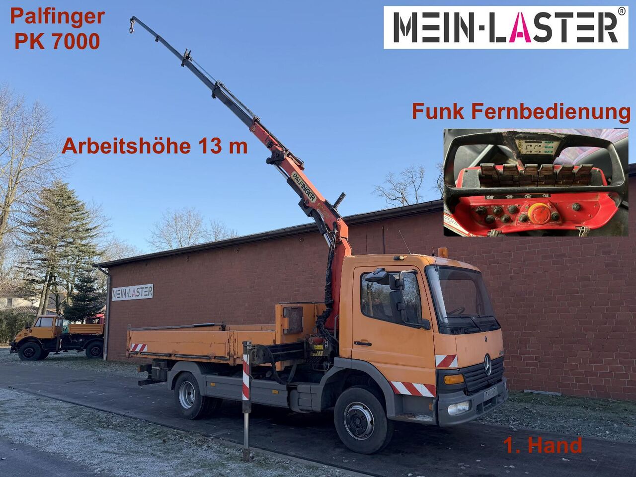 Mercedes-Benz 815 Pritsche Palfinger PK 7000 13 m Funk + AHK - Caja abierta furgoneta: foto 1 Mercedes-Benz 815 Pritsche Palfinger PK 7000 13 m Funk + AHK - Caja abierta furgoneta: foto 1
