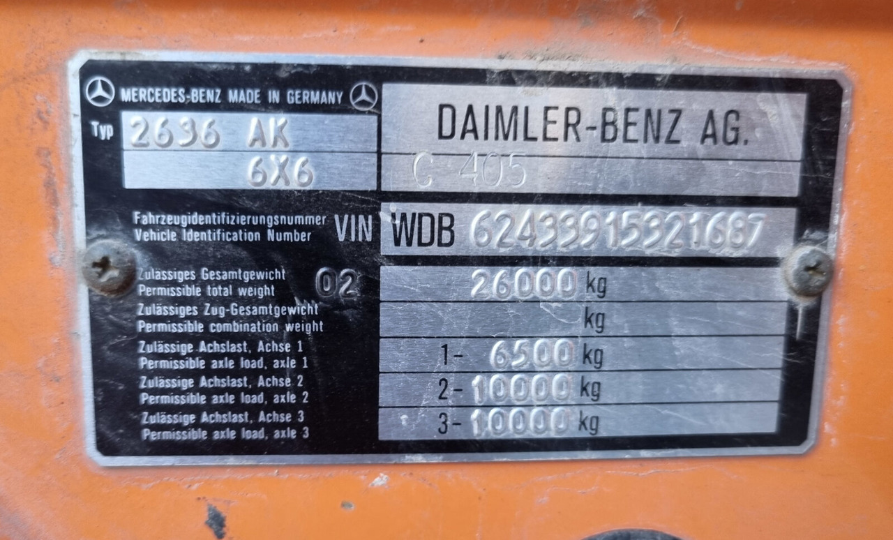 Mercedes-Benz - 2636 AK 6x6 - Volquete camión: foto 4 Mercedes-Benz - 2636 AK 6x6 - Volquete camión: foto 4