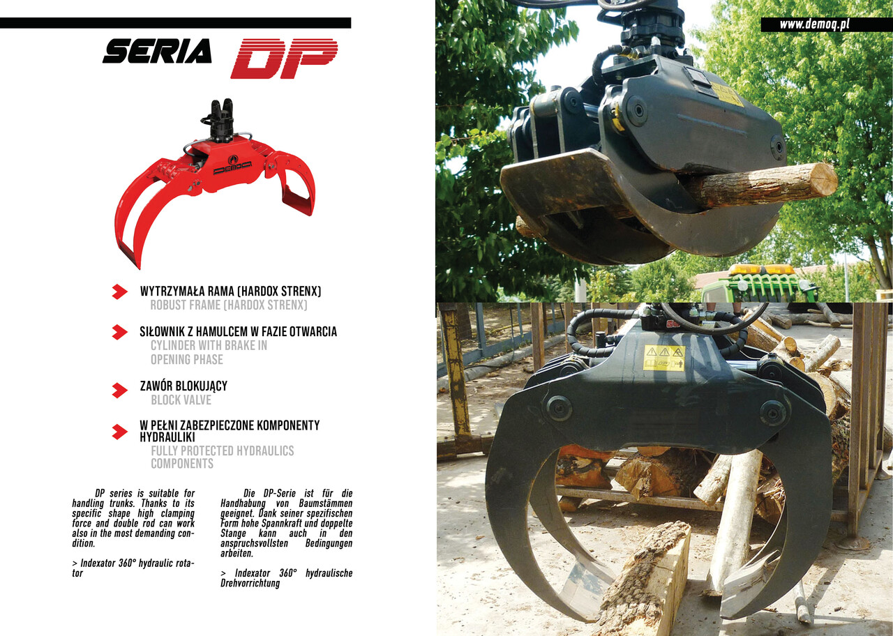 DEMOQ DP082 Log Grab 1180 kg - Pinza de manipulación para Maquinaria de construcción: foto 2 DEMOQ DP082 Log Grab 1180 kg - Pinza de manipulación para Maquinaria de construcción: foto 2