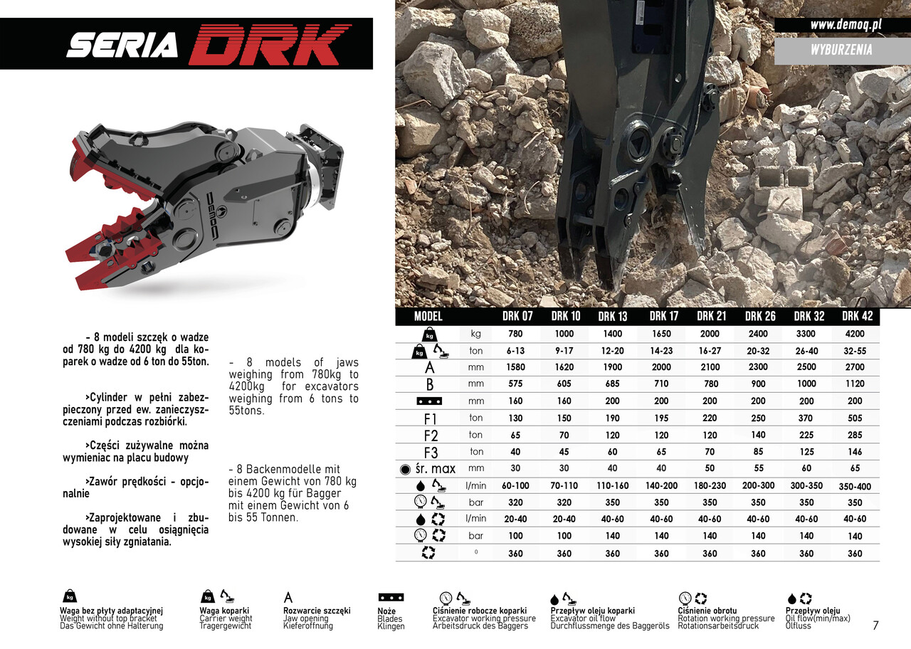 DEMOQ DRK32 Hydraulic Rotating Pulveriser Crusher 3300 KG - Cizalla de demolición para Excavadora: foto 2 DEMOQ DRK32 Hydraulic Rotating Pulveriser Crusher 3300 KG - Cizalla de demolición para Excavadora: foto 2