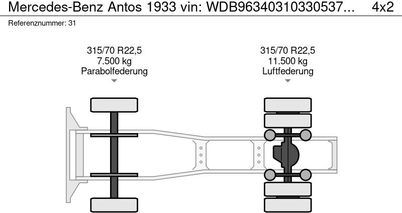 Cabeza tractora Mercedes-Benz Antos 1933 vin: WDB96340310330537 apk tot 22.02. 2027! origineel NL trekker. TOP Conditie: foto 19 Cabeza tractora Mercedes-Benz Antos 1933 vin: WDB96340310330537 apk tot 22.02. 2027! origineel NL trekker. TOP Conditie: foto 19