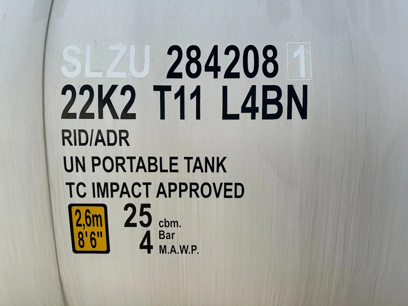 Tanque de almacenamiento nuevo CIMC NEW / UNUSED,  for  FOOD STUFF or CHEMICAL, 20FT ISO,  25.030L, L4BN, UN Portable, T11, test: 1-2027: foto 13
