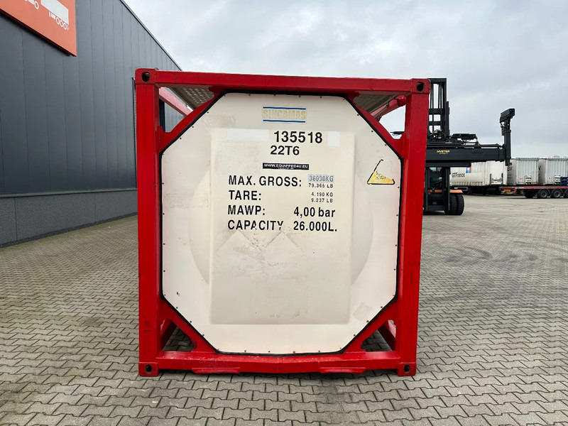 SINGAMAS 20FT ISO, 26.000L/1-COMP/3 BAFFELS/3 manholes, 5Y inspection: 06/2027 - Tanque de almacenamiento: foto 5 SINGAMAS 20FT ISO, 26.000L/1-COMP/3 BAFFELS/3 manholes, 5Y inspection: 06/2027 - Tanque de almacenamiento: foto 5