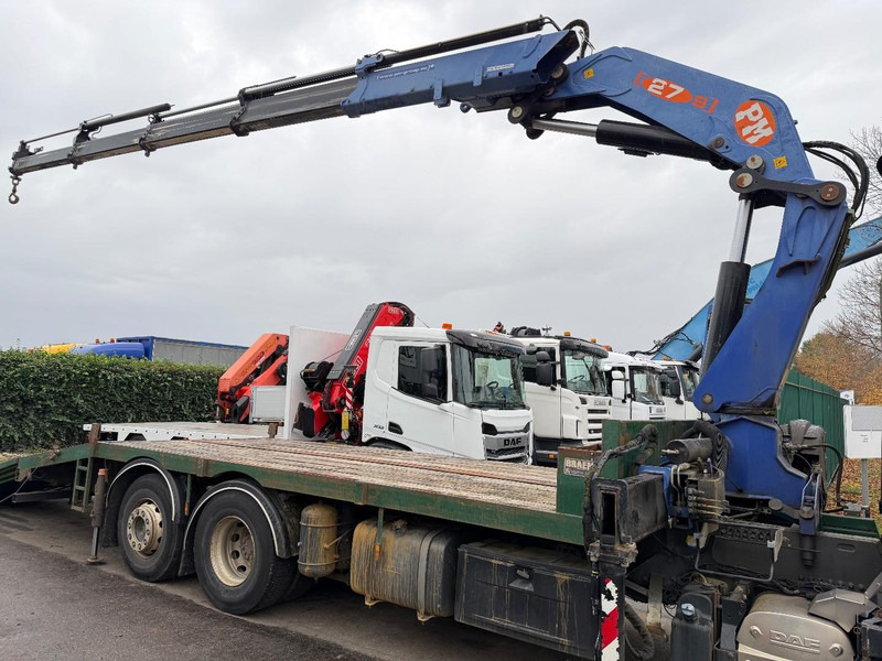 Camión caja abierta, Camión grúa DAF CF 75.310 6X2 PRITSCHE + KRAN PM 27 S-4 + RADIO + WINCH - FULL RAMP - LIFT + STEERING AXLE - MANUAL GEARBOX - FR TRUCK: foto 6