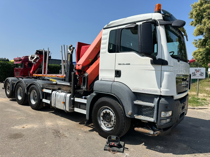 MAN TGS 35.400 8x4 TRIDEM HOOKLIFT T22 + CRANE PALFINGER PK 18001 EH + RADIO - EURO 5 - LIFT/STEERING AXLE - BE TRUCK - Multibasculante camión, Camión grúa: foto 3 MAN TGS 35.400 8x4 TRIDEM HOOKLIFT T22 + CRANE PALFINGER PK 18001 EH + RADIO - EURO 5 - LIFT/STEERING AXLE - BE TRUCK - Multibasculante camión, Camión grúa: foto 3