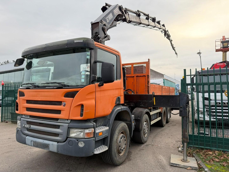 Scania P420 8X4 PRITSCHE + (25m) KRAN HIAB 422 E-5 HIPRO + JIB 100X-4 - RETARDER - *284.000km* - MANUAL - STEEL SPRING - EURO 3 - BE TRUCK - Camión caja abierta, Camión grúa: foto 4 Scania P420 8X4 PRITSCHE + (25m) KRAN HIAB 422 E-5 HIPRO + JIB 100X-4 - RETARDER - *284.000km* - MANUAL - STEEL SPRING - EURO 3 - BE TRUCK - Camión caja abierta, Camión grúa: foto 4