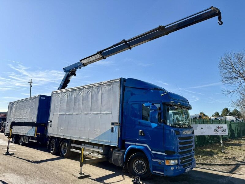 Scania R450 6x2 + CRANE FASSI F365 (4x) + RADIO - RETARDER + ROYEN 2-AXLE TRAILER - BE TRUCK - Camión grúa: foto 1 Scania R450 6x2 + CRANE FASSI F365 (4x) + RADIO - RETARDER + ROYEN 2-AXLE TRAILER - BE TRUCK - Camión grúa: foto 1