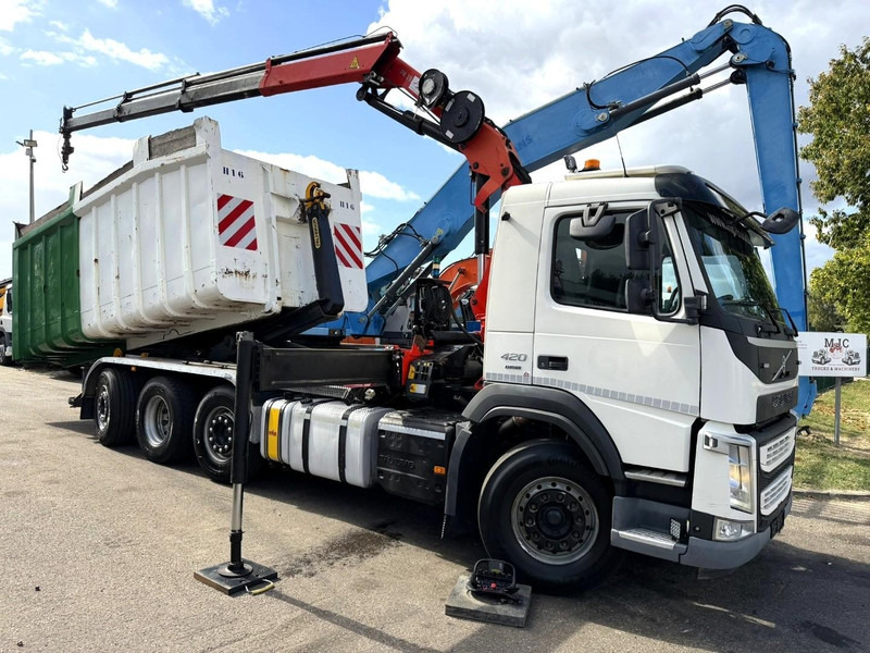 Volvo FM 420 8x2 HOOKLIFT + CRANE PALFINGER PK19.001 SLD B - *294.000km* - EURO 6 - LIFT + STEERING AXLE - I SHIFT - BE TRUCK - Multibasculante camión, Camión grúa: foto 1 Volvo FM 420 8x2 HOOKLIFT + CRANE PALFINGER PK19.001 SLD B - *294.000km* - EURO 6 - LIFT + STEERING AXLE - I SHIFT - BE TRUCK - Multibasculante camión, Camión grúa: foto 1