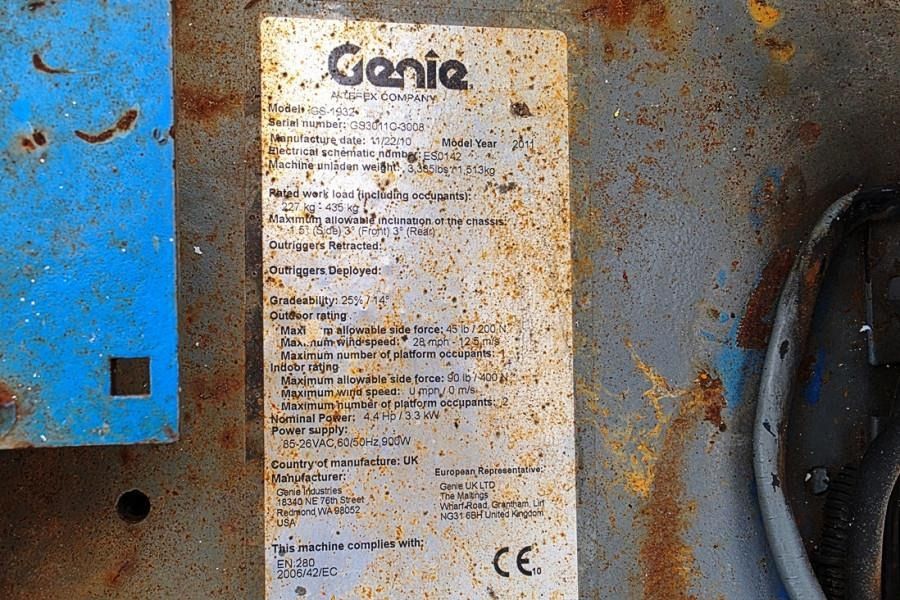 Genie GS1932 Electric, Working Height 7.8 m, 227kg Capac - Plataforma de tijeras: foto 5 Genie GS1932 Electric, Working Height 7.8 m, 227kg Capac - Plataforma de tijeras: foto 5