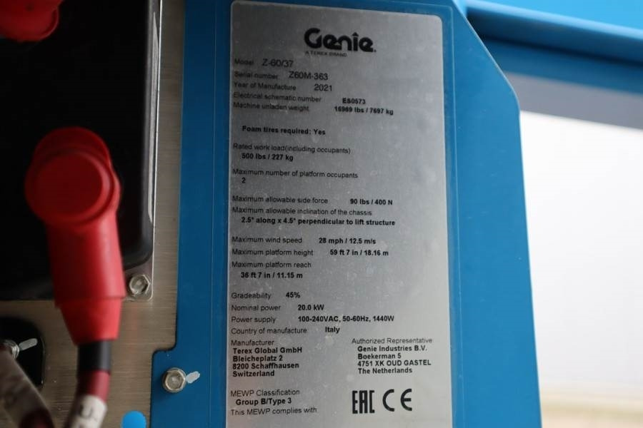 Genie Z60/37FE Valid Inspection, *Guarantee! Hybrid, 4x4 - Plataforma articulada: foto 5 Genie Z60/37FE Valid Inspection, *Guarantee! Hybrid, 4x4 - Plataforma articulada: foto 5