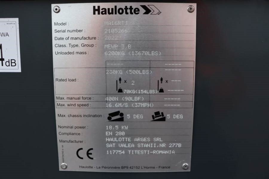 Haulotte HA16RTJ Valid Inspection, *Guarantee! Diesel, 4x4 - Plataforma articulada: foto 4 Haulotte HA16RTJ Valid Inspection, *Guarantee! Diesel, 4x4 - Plataforma articulada: foto 4