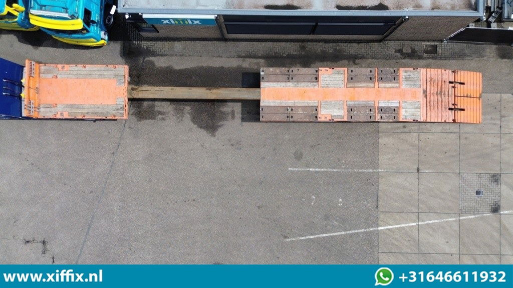 Faymonville 3-ass. Vlakke uitschuifbare Mega oplegger / Uitklapbare laadvloer klep / Naloop gestuurd - Semirremolque plataforma/ Caja abierta: foto 3 Faymonville 3-ass. Vlakke uitschuifbare Mega oplegger / Uitklapbare laadvloer klep / Naloop gestuurd - Semirremolque plataforma/ Caja abierta: foto 3