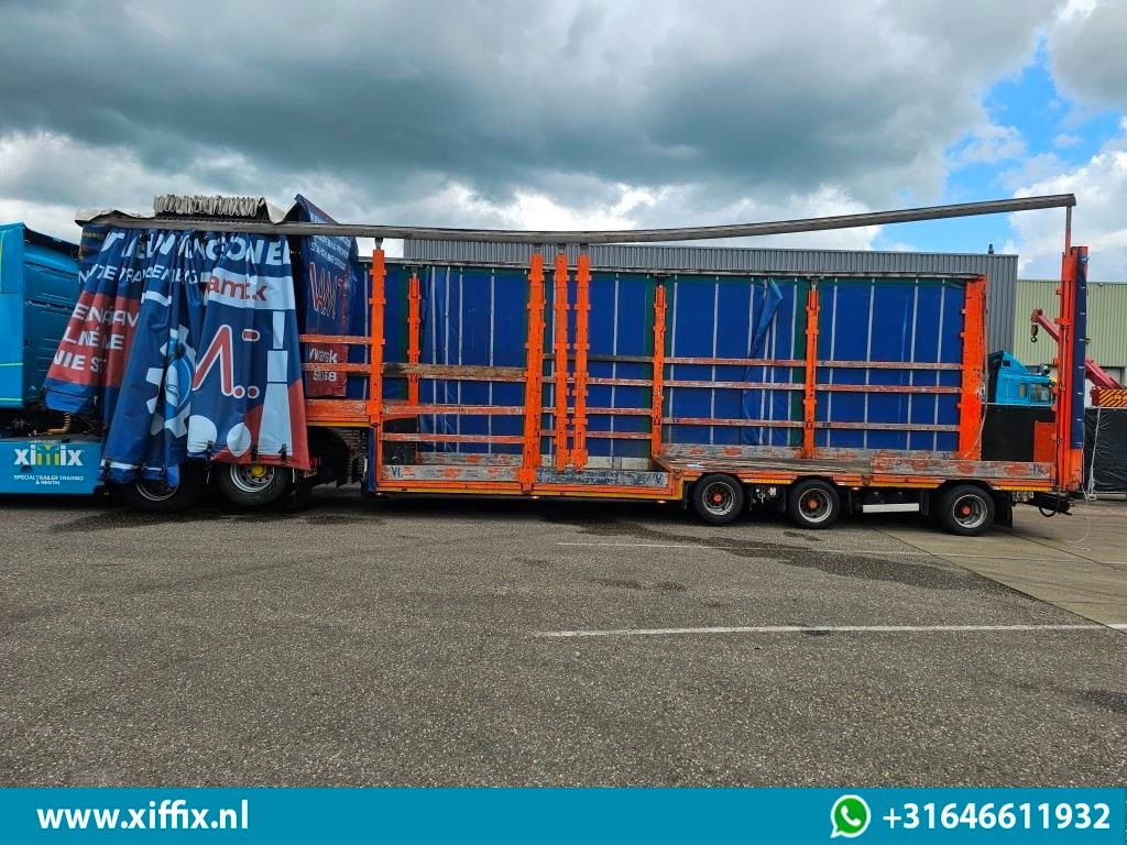 Góndola rebajadas semirremolque Meusburger 3-ass. Dieplader met huifopbouw / Naloop gestuurd: foto 6