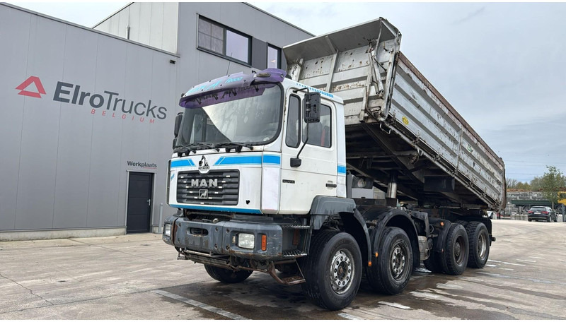 MAN 41.414 (6 CYLINDER / STEEL SUSP. / LAMES / BIG AXLE / GRAND PONT) - Volquete camión: foto 1 MAN 41.414 (6 CYLINDER / STEEL SUSP. / LAMES / BIG AXLE / GRAND PONT) - Volquete camión: foto 1