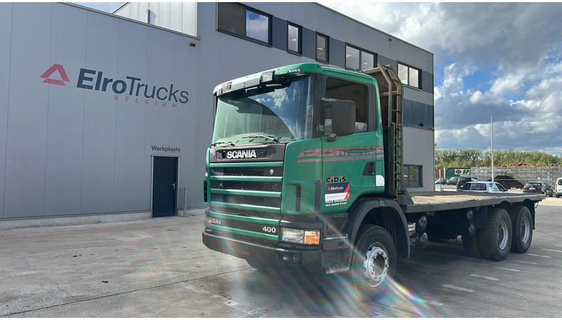 Scania 124 - 400 (POMPE MANUELLE / MANUAL PUMP / BIG HUB / GRAND PONT / LAMES / STEEL) - Camión caja abierta: foto 1 Scania 124 - 400 (POMPE MANUELLE / MANUAL PUMP / BIG HUB / GRAND PONT / LAMES / STEEL) - Camión caja abierta: foto 1