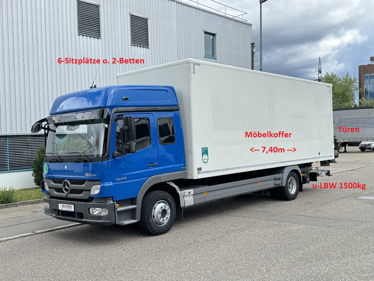 Mercedes-Benz Atego 1224 L Möbelkoffer GH 6-Sitze u-LBW Umzug - Camión caja cerrada: foto 1 Mercedes-Benz Atego 1224 L Möbelkoffer GH 6-Sitze u-LBW Umzug - Camión caja cerrada: foto 1