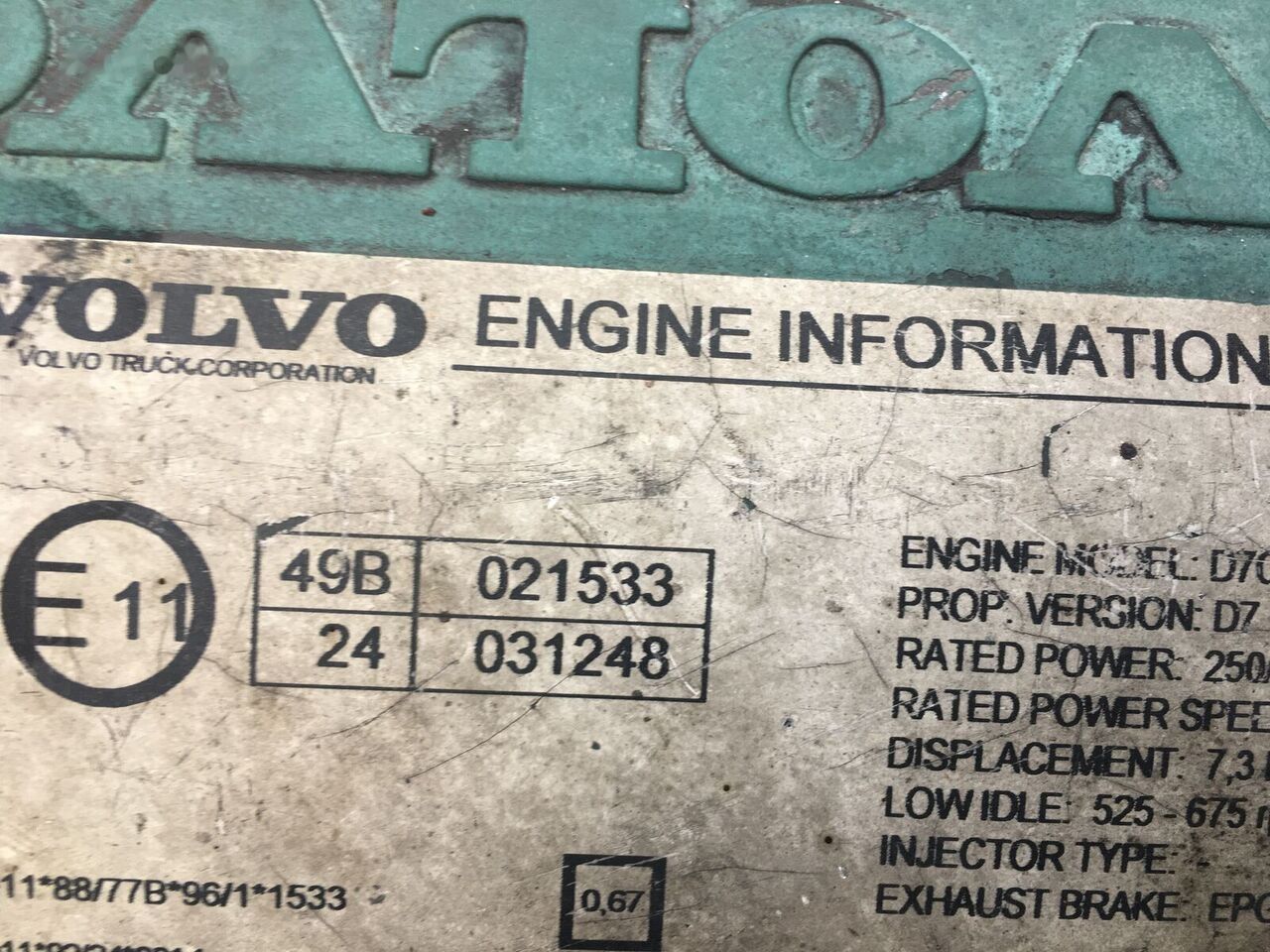 Volvo D7C - Motor para Autobús: foto 2 Volvo D7C - Motor para Autobús: foto 2