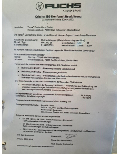 Manipulador de materiales para transporte de basura Fuchs MHL 310: foto 19