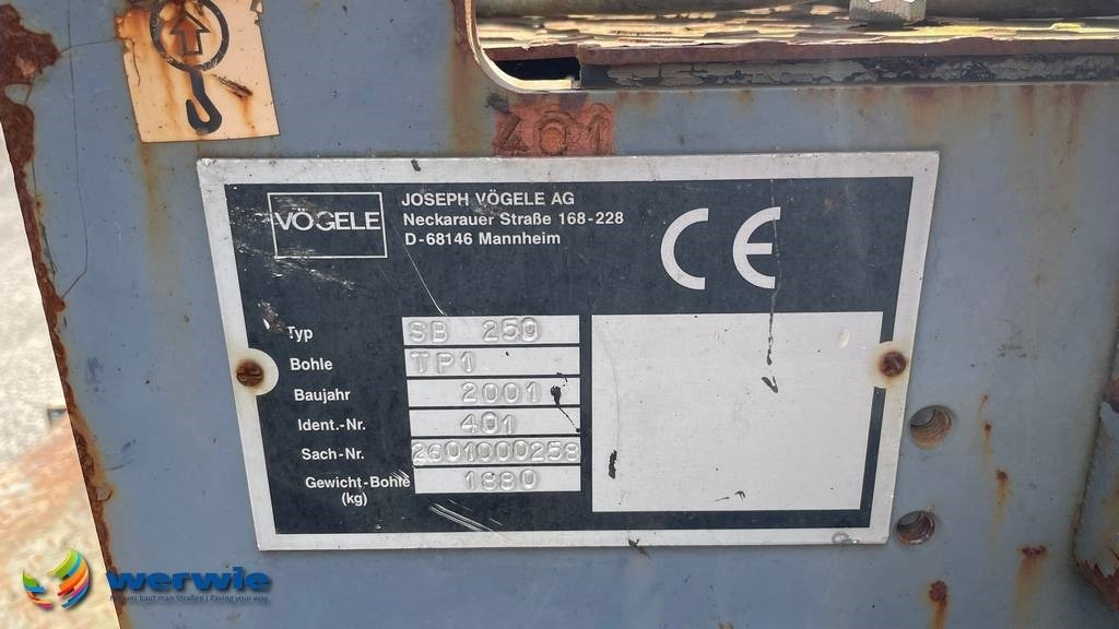 Pavimentadora de asfalto Vögele SB 250 TP1 12,50 m fixed screed: foto 15