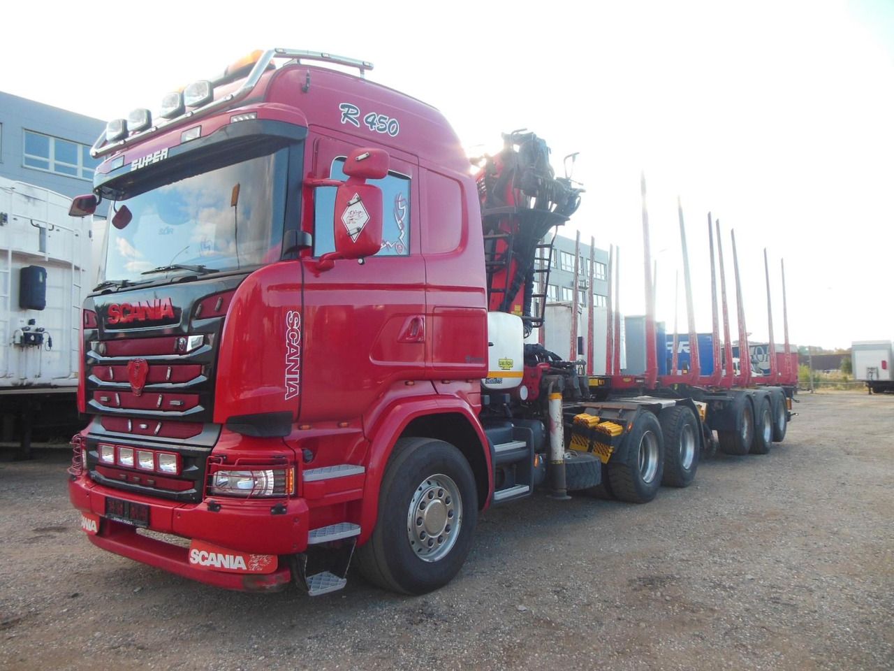 Scania R450,6X4, EPSILON 170+AUFLIEGER UMIKOV TELESKOP Scania R450,6X4, EPSILON 170+AUFLIEGER UMIKOV TELESKOP - Camión forestal, Camión grúa: foto 1 Scania R450,6X4, EPSILON 170+AUFLIEGER UMIKOV TELESKOP Scania R450,6X4, EPSILON 170+AUFLIEGER UMIKOV TELESKOP - Camión forestal, Camión grúa: foto 1