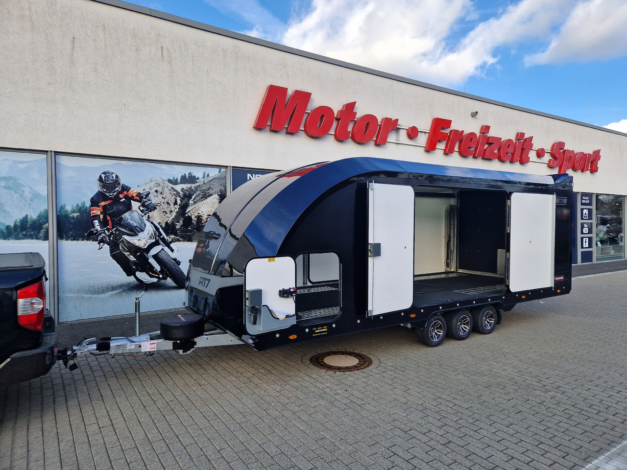 Portavehículos remolque BJT Race Transporter 7 397-6023-35-3-10-B 600x228x189cm black ASR Kamera Alufelgen Tridem 3500: foto 12