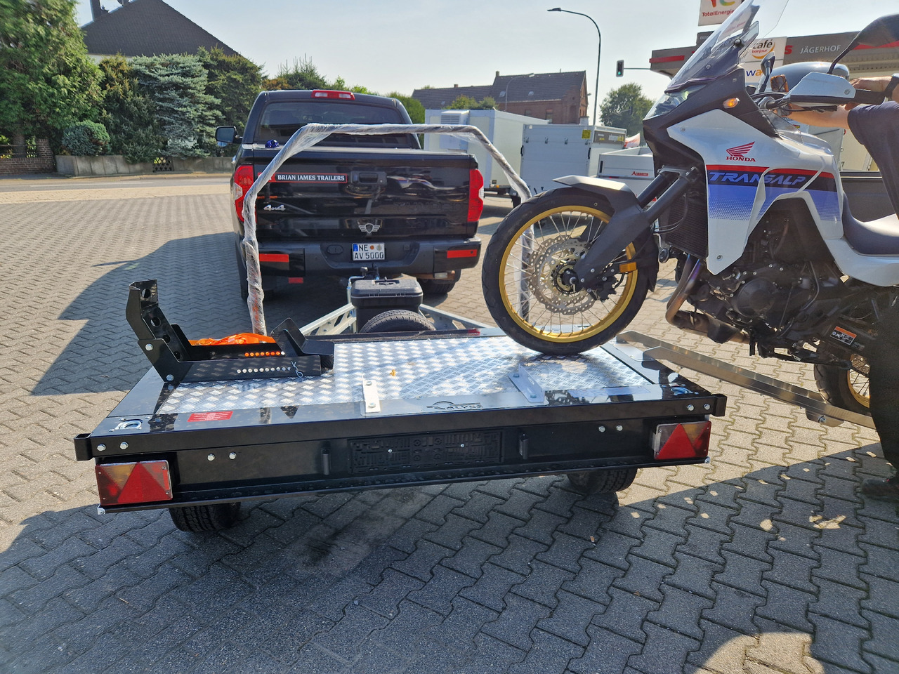 Remolque para moto Motorradanhänger Motocamp 1 750 quer 200x107cm Motorrad Roller Fahrrad black 750kg: foto 16