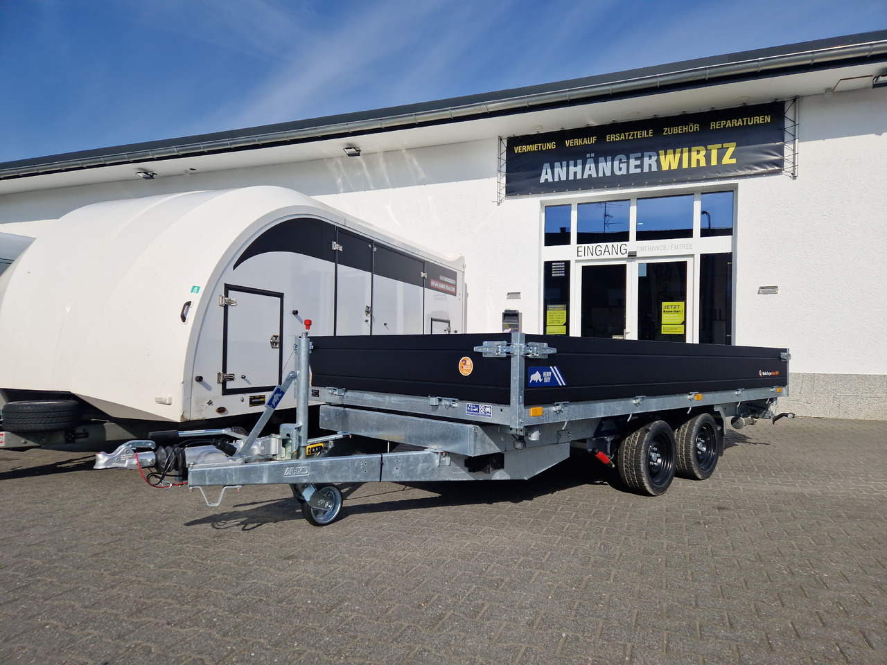 Saris Kipper K3 406 204 3500 2 HD E 406x204x35cm black Alu Auffahrrampen Stützen LED 3500kg - Volquete remolque: foto 1 Saris Kipper K3 406 204 3500 2 HD E 406x204x35cm black Alu Auffahrrampen Stützen LED 3500kg - Volquete remolque: foto 1