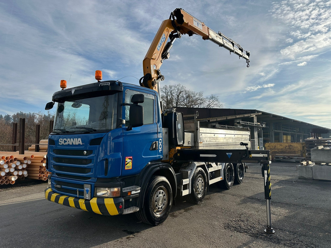 SCANIA G480 8x4 effer Kran + Kipper - Volquete camión, Camión grúa: foto 1 SCANIA G480 8x4 effer Kran + Kipper - Volquete camión, Camión grúa: foto 1