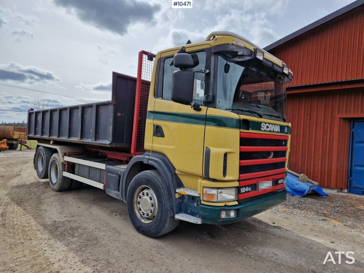 Lastväxlare Scania R124G 6x2 420 med flak (139,000:- ex moms) - Multibasculante camión: foto 1 Lastväxlare Scania R124G 6x2 420 med flak (139,000:- ex moms) - Multibasculante camión: foto 1