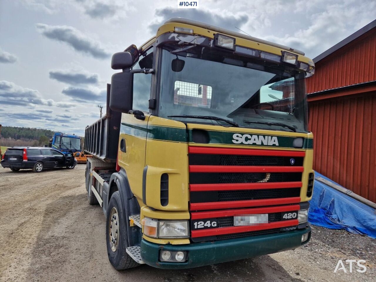 Lastväxlare Scania R124G 6x2 420 med flak (139,000:- ex moms) - Multibasculante camión: foto 3 Lastväxlare Scania R124G 6x2 420 med flak (139,000:- ex moms) - Multibasculante camión: foto 3